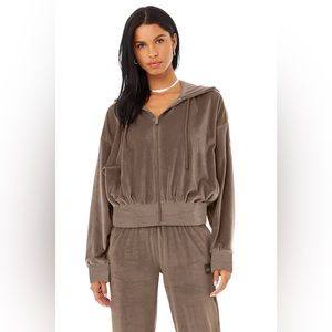 AloYoga Velour Glimmer Full Zip Hoodie